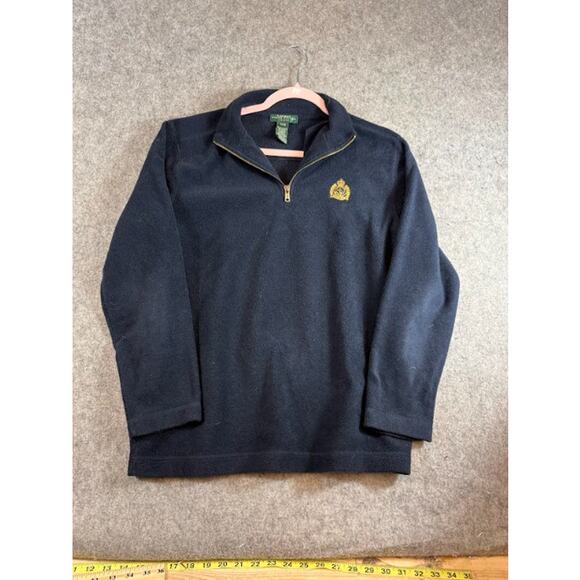 Lauren Ralph Lauren Sweaters - VTG 90s Lauren Ralph Lauren Fleece Sweater Women P/M Crest Logo Old Money Preppy